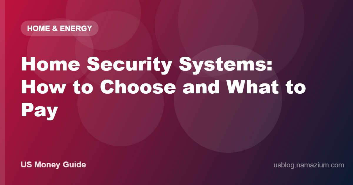 Home Security Systems: How to Choose and What to Pay